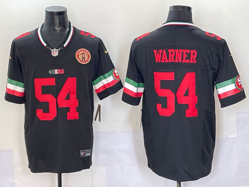 Men 2025 San Francisco 49ers #54 Warner Black Mexico Nike Limited NFL Jersey 003